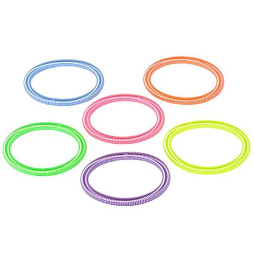 The Dreidel Company Neon Coil Spring Bracelet, 4" Circle Shaped Coils, Neon Colors Magic Spring Toy, Party Favor for Kids, Girls, Boys (12-Pack)