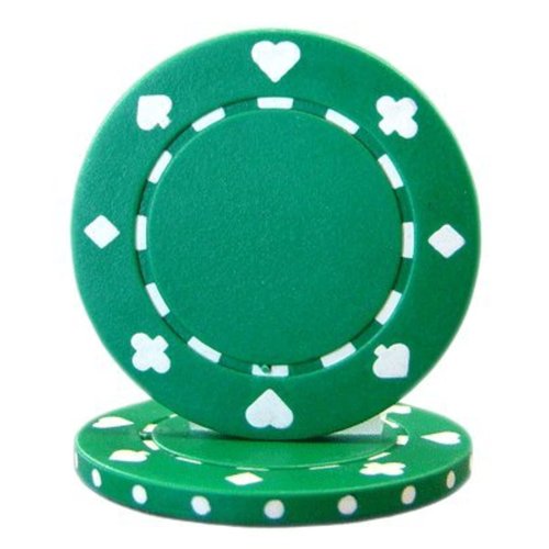 Brybelly Suited Poker Chips (50-Piece), Green, 11.5gm