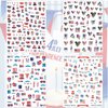 TailaiMei 12 Sheets 4th of July Nail Decals Stickers, Self Adhesive Independence Day Patriotic American Flag DIY Design Eagles USA Nail Art Decorations