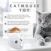 ALLTHINGVB Interactive Version2 Automatic Cats Plush Toys Play for Indoor Boredom Alone. Electric Moving Mouse Cat Toys with Real Feather Tail, Less Noise USB Rechargeable. (Grey)