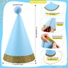 Rcanedny 24 Pcs Birthday Party Hats Colorful Glitter Cone Party Hats with Pompom for Kids Adults Birthday Christmas Holiday Party Favors Supplies, 4 colors