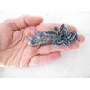 Generic Blue or gray butterfly flower crystal hair barrette clip bridal clip (Primary color: Gray), 1 Count (Pack of 1)
