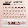 BTArtboxnails XCOATTIPS Press on Nails - French Tip Press on Nails, Fall Nails Short Square Nail Tips, Skin Tones Soft Gel Nails False Nail, Soak Off Acrylic Fake Nails Extensions