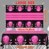 Basketball Tablecloth, 3Pcs Pink Basketball Birthday Decorations Plastic Table Cover, Pink Basketball Girls Table Cloths for Basketball Sports Theme Birthday Party Supplies