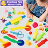 Playdough Tool Set 24PCS Playdough Tools for Kids with Playdough Cutters, Roller, Rolling Pins,Plastic Scissors,Dough Extruders