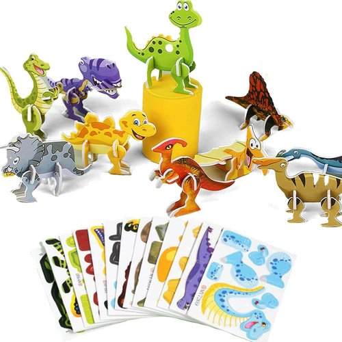Generic 3D Cartoon Puzzle for Kids, Educational 3D Cartoon Puzzle, Ally Pocket Educational 3D Cartoon Puzzle, Children Puzzle Toys (Dinosaur)