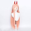 Aicos Long Pink Cosplay Wig for Anime Role Cosplay, Pink Wigs with Horns for women, Cute Costume Wig with a Free Wig Cap