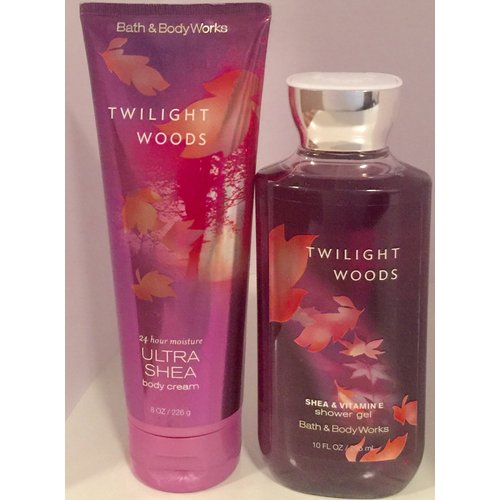 Bath &amp; Body Works Twilight Woods 8.0 oz Ultra Shea Body Cream, Shower Gel 10 Ounce