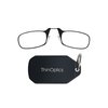 ThinOptics Keychain Case and Readers Rectangular Reading Glasses, Black, 44 mm + 2