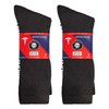 6 Pairs of Non-Skid Diabetic Crew Socks, Non Binding Top Therapeutic Cotton Gripper Socks (Black, Size: 13-15)