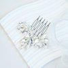 PTORIZNY Wedding Rhinestone Hair Comb Crystal Bride Hair Combs Silver Bridal Side Hair Combs Wedding Bride Hairpiece Hair Accessories for Women (Silver)