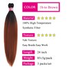 UPerfe Kanekalon 1b/30 Brown Ombre Braiding Hair Extensions: Pre-Stretched, Knotless Jumbo Colored Hair, 24 inch 3 Bundles