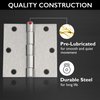 Design House 181479 Square Corner Steel Door Hinge Door Hardware Door Hinges Interior Doors, 3.5" x 3.5", Satin Nickel, 3Pack