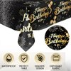 41Pcs Black and Gold Birthday Decorations,Happy Birthday Party Supplies Disposable Tableware Set Black Gold Birthday Paper Plates Napkins Tablecloth丨Happy Birthday Decorations for Men Women,Serve 20