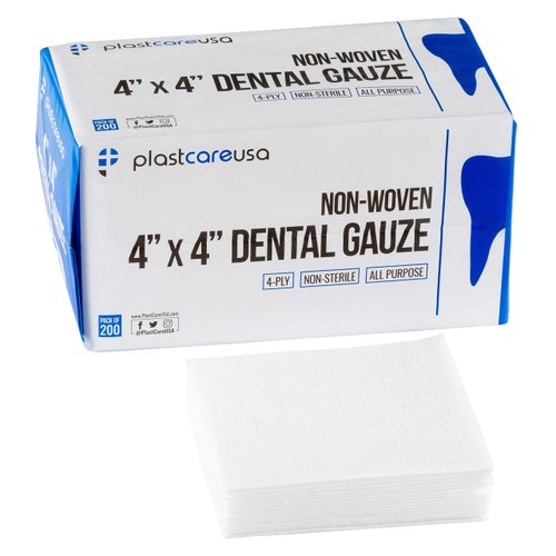 200 Count 4x4 Gauze Pads - Soft 4-Ply Non Woven Gauze Sponges - Non Sterile Dental Gauze & 4x4 Esthetic Wipes - All Purpose Medical Gauze Squares for First Aid, Surgical, Wound Dressing