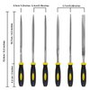 kapoua 6-Piece Metal Needle File Set - Hardened Alloy Steel Includes Flat, Warding, Square, Triangular, Round, and Half-Round Files