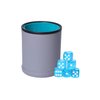 Dice Cup Set PU Leather and Felt-Lined, Quiet Shaking for Yahtzee Farkle Liars Dice Games, Includes Six 16mm Regular Dice