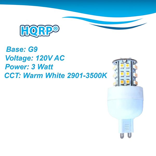 HQRP Dimmable G9 36 LEDs SMD3528 120V AC LED Bulb Warm White