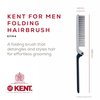 Kent KFM4 Anti-Static Hair Brush for Men - Folding Mini Hairbrush for Frizz-Free Styling and Daily Grooming, Made in England