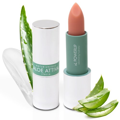 Aloe Attiva xL POWERLIP Refillable Lip Treatment, Natural Plumping Balm with 7x Hyaluronic Acids & Aloe Vera, Fragrance-Free, Gluten-Free, Plant-Based Lip Care for Hydrated & Smooth Lips