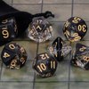 CiaraQ DND Polyhedral Dice Set for Dungeons and Dragons RPG MTG Role Playing Table Games-with 1 Dice Pouch (Transparent + Black Cloud)