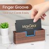 MaxGear Business Card Holder Wood Business Cards Holder for Desk Business Card Display Holder Desktop Business Card Stand for Office,Tabletop - Rectangle 2 Pack