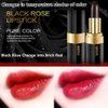 Go Ho Black Magic Lipstick,Magic Color Changing Lipstick,Natural Lip Stain Gloss Moisturizing Long Lasting Lip Balm Labiales Magicos Nutritious Lipstick For Women(Black Rose Changing Red)