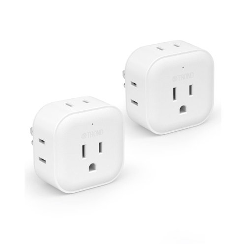 TROND Multi Plug Outlet Extender 2 Pack - Multiple Plug Outlet Adapter, 5 Way Wall Outlet Expander, Small Electrical Outlet Splitter for Cruise Ship, Travel, Home, Office, Dorm Essentials
