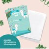Desert Cactus Llama 3 (1) Happy Birthday Invitations Invite Cards (10 Count) With Envelopes Boys Girls Kids Party (10ct)