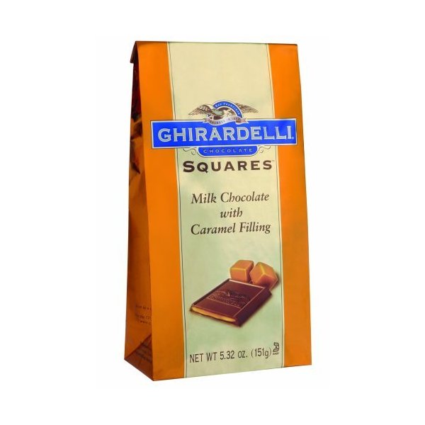 Ghirardelli Chocolate Squares, Milk Chocolate with Caramel Filling, 5.32-Ounce Packages (Pack of 3)3