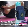 Bottle Pouch Gym Water Caddy with Phone Holder, Water Bottle Sleeve Bag with Pocket for Cards, Keys, Wallet, Gym Bottle Accessories for Men Women