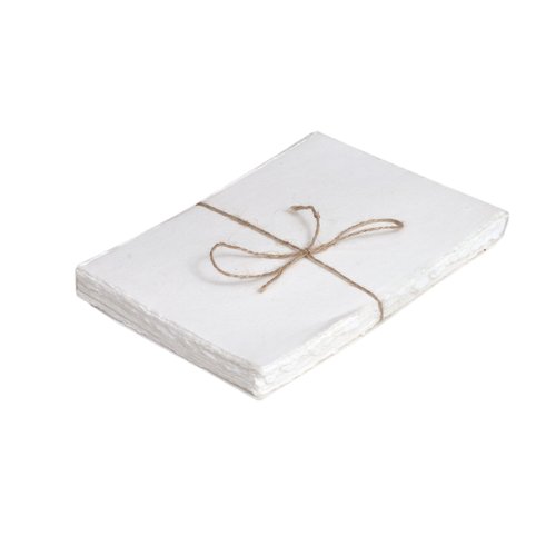 50 Pack Cotton Watercolor Paper with Deckle Edge 200 GSM Rough Textured Watercolor Paper for Writing (Off White, 9 x 12)