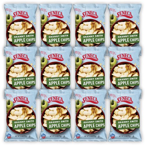 Seneca Granny Smith Apple Chips | Made from Fresh Apples | 100% Granny Smith Apples | Yakima Valley Orchards of Washington | Crisped Apple Perfection | Foil-Freshness bag | 2.5 ounce (Pack of 12)