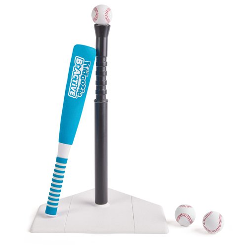Kidoozie EZ-Adjust T-Ball Set - Height-Adjustable T-Ball Set for Kids - Soft Foam Bat and 3 Tee Balls Included, Medium
