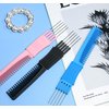 Biaungdo Carbon Lift Teasing Comb with Metal Prong, 2 Pack Black Hair Combs with 5 Pins for Lifting, Fluffing and Styling Hair in Salon
