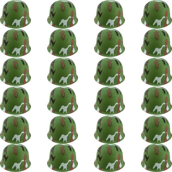 Cotiny 24 Pack Kids Army Helmets Plastic Camouflage Hats Soldier Costume Caps for Teens Halloween Costume Accessories Camo Party Supplies (Color Set 1)