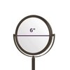 JERDON Two-Sided Tabletop Makeup Mirror - Makeup Mirror with 10X Magnification & Swivel Design - Portable 6-Inch Diameter Mirror in Bronze Finish - Model JP910BZB