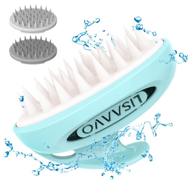 LISAAVO Scalp Massager hair growth 3 Pack, Scalp Brush Massager, Non-Stick Bristles, 4-Tier Length, Hair Massager Scalp for Hair Growth, Scalp Exfoliator Brush, Head Massager Scalp, 3 Hardness, Blue