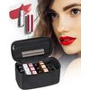 Lipstick Organizer Bag Lip Gloss Lip Balm Case Chapstick Holder Bag Makeup Artist Lipstick Bag With Compartment Cosmetic Bag Gift for Women(Black-21holder)