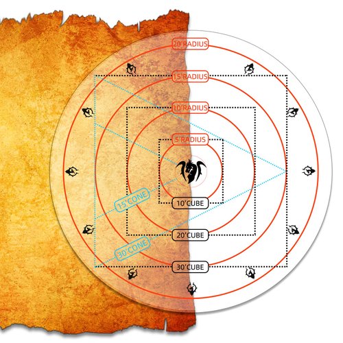 Byhoo Upgrade DND AOE Damage Maker,DND Area Effect Template,Board Game AOE Area Damage Measure Tool,Tabletop Game Mat RPG Accessories for DND and Other TTRPG,Table Game Props for RPG