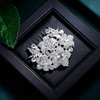Flyonce Women's Austrian Crystal Flower Leaf Cluster Wedding Bridal Hair Comb Clear Silver-Tone