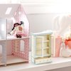 NUOBESTY Wooden Dollhouse Bookshelf Cabinet Dollhouse Display Shelf Miniature Display Bookcase Model for Dollhouse Fairy Gardens Miniature Furniture Accessories