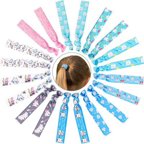 BBTO 20 Pieces Tooth Patterned Hair Ties Dental Hair Accessories Elastic Ribbon Ponytail Holders No Crease Hair Bands for Women Girls, Dental Hygienist Gift