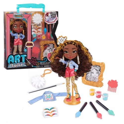 Art Squad Vannah 10-inch Doll & Accessories with DIY Craft Painting Project, Brown Hair, Kids Toys for Ages 3 Up by Just Play