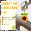 Jeffdad Handmade Sunflower Car Rear View Mirror Hanging Accessories Ornaments Cute Women's Car Interior Decorations Automotive Interior Aesthetic Gifts