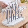 Baby Essentials,Bottle Drying Rack,Baby Bottle Drying Rack,Drying Rack for Kitchen Counter,Detachable Bottle Dryer Holder with Base.for Nipples,Cups,Pump Parts and Accessories(Gray)
