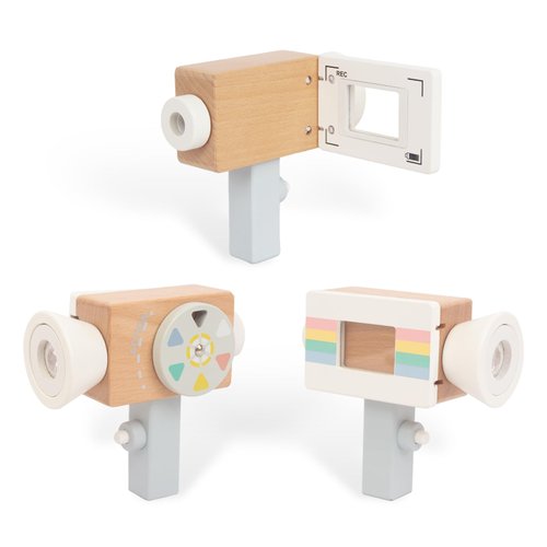 Wooden Mini Pretend Video Camera Toy for Toddlers 1 2 3 Years Old, Christmas Birthday Gifts Photo...