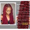 Luxnovolex Curly Burgundy Braiding Human Hair 100g 22 Inch 99J Burgundy Deep Water Wave Bulk Human Hair for Braiding No Weft Brazilian Virgin Deep Curly Human Hair Extensions for Boho Braids