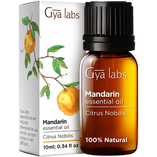Gya Labs Mandarin Essential Oil for Skin - Mandarin Oil Essential Oil Diffuser - Mandarin Essential Oil for Skin Hair Aromatherapy & Candle Making - Fresh Citrusy Scent - 100% Natural (0.34 Fl Oz)
