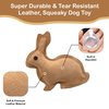 SPOT Dura-Fused Leather Rabbit - Durable Dog Toy with Squeaker, Real Leather & Jute Fabric, Interactive Toy for Moderate & Aggressive Chewers, Small and Medium Dogs and Puppies, 7.5in